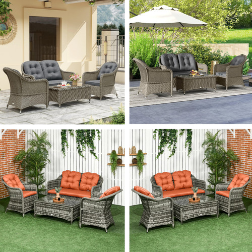 4piece rattan garden sofa - 4piece,