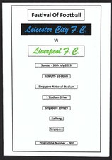 LEICESTER CITY v LIVERPOOL 30.07.23 FESTIVAL OF FOOTBALL PROGRAMME