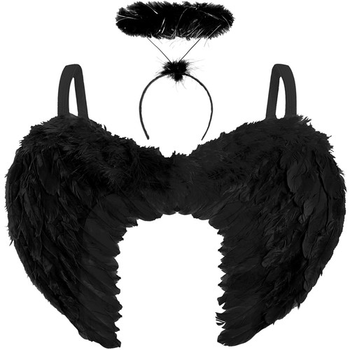 Womens black angel wings and - angel,