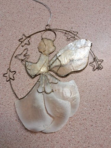 Vintage capiz shell goldwire - shell, &
