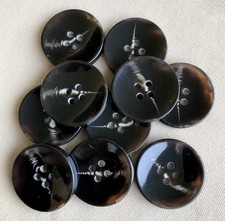 LAST 10 Large 30mm Abstract Brown Cream Coat Buttons, Reversible, 4 Hole, Set