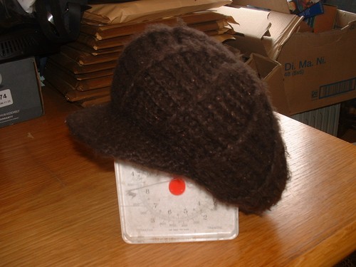 Brown baker boy style knitted - brown,
