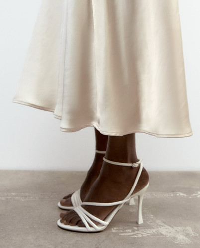 Zara white strappy high heel - zara,