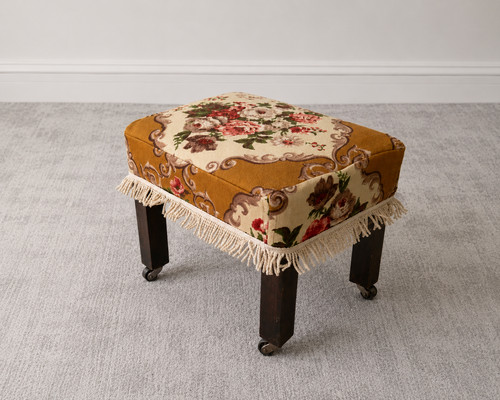Vintage wood upholstered - vintage,