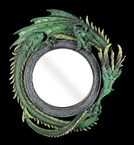 Round dragon wall mirror - round,