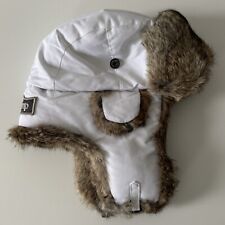 THE BUMP WHITE TRAPPER HAT RABBIT FUR SIZE M BRAND NEW & UNWORN SKI SNOWBOARD