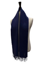 Pre-owned Genuine YSL 100% Wool Scarf Blue
