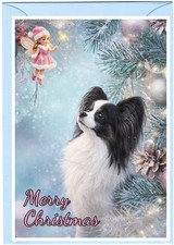 Papillon Dog Christmas Card A6