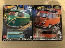 Hot Wheels Boulevard VW T1 Panel Bus & Samba Bus Green & Orange VGC