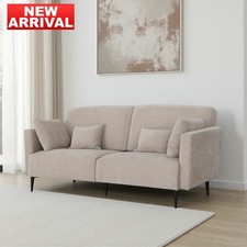 Monroe Beige Fabric 3 Seater