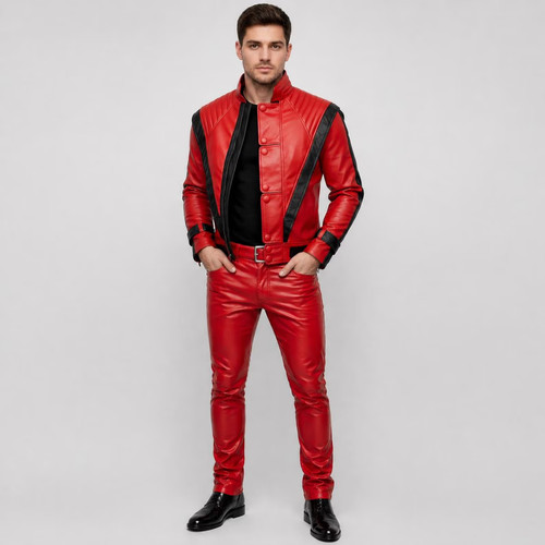 Men real leather jacket - real,