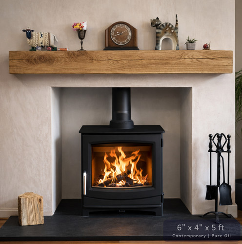 Solid oak beam fireplace - beam,