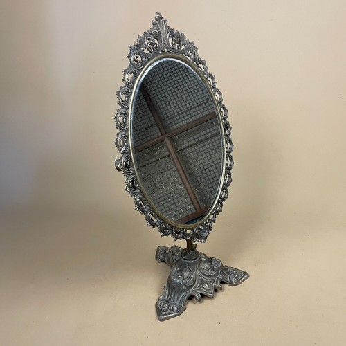 Brass oval mirror stand - brass,