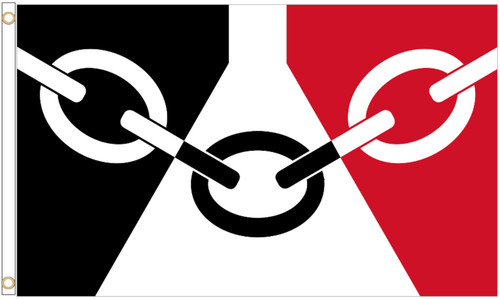 Black country polyester flag - black,