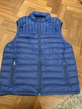 Marks & Spencers Quilted Full Zip Gilet Waistcoat Large Airforce Blue Down Work