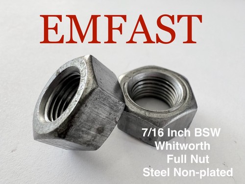 Bsw hexagon full nut - 7/16,