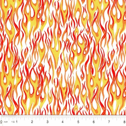 White monster truck flames - white,