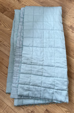 Laura Ashley Beadspread Throw Duck Egg Blue Quilted Beaded 78"x 78"