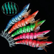 5Pcs Luminous Shrimp Lures Octopus Squid Jigs Fishing Bait Fishing Tackle Bait