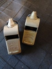2 LNER GUARDS WHISTLES, ACME THUNDERER.
