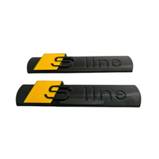 2pcs Yellow Audi S Line Badge A1 A3 A4 A5 A6 Q5 TT Quattro Sport