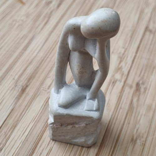 Kenyan soapstone thinker - kenyan,