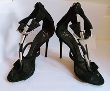 Shoes Giuseppe Zanotti Size 6/39 Coline Sandals Arrow Stiletto Black Crystals