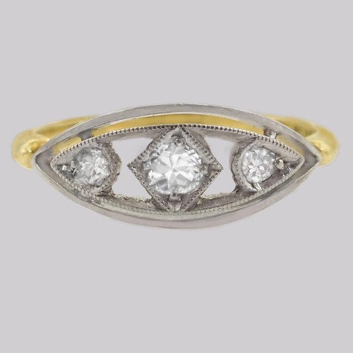 Ring antique diamond trilogy - diamond,