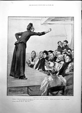 Old Print Humour Elections Rev David Waller Casket GSir Henry Irving 1895 19th