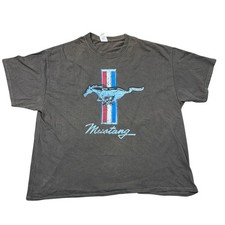 Mustang T-Shirt Top Car Graphic Print Short Sleeve Grey Mens XL