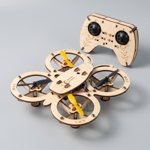 Wooden drone kit assembled - wooden,