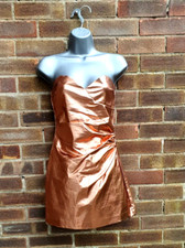 zara rose/gold metallic mini dress with shorts/ micro playsuit, size M