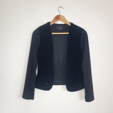 Next Womens Black Jacket Next Velvet Jacket Sequin Jacket Bolero Size UK 8