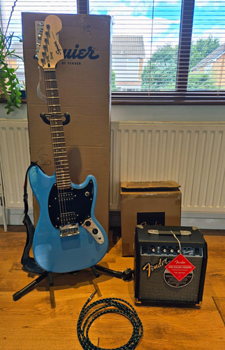 Squier mustang blue - blue, solid