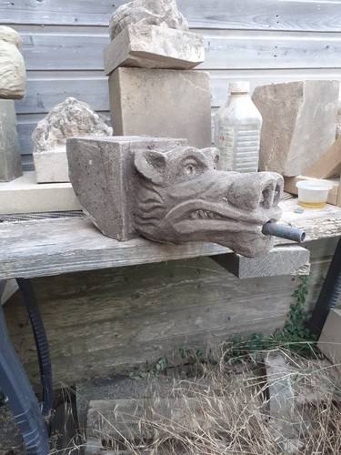 Old stone gargoyle corbel - old,