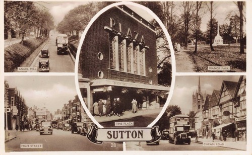 Vintage sutton postcard - postcard, plaza