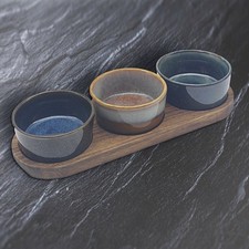 Snack Dishes 3pc Round Ceramic