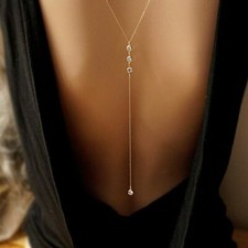 WOMAN BOHO BEACH BIKINI BIB CRYSTAL WEDDING SUMMER DRESS BACKDROP BACK NECKLACE