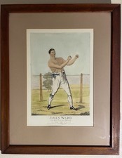 Two Hand Colored Boxing Print