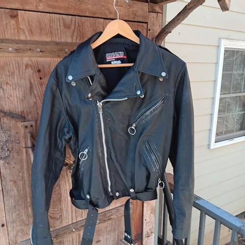 Vintage brooks leather jacket - leather,