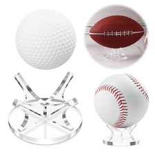 2pcs Golf Ball Baseball Display Holder Acrylic Basketball Ball Stand Clear UK