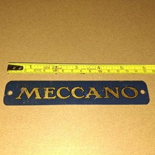 PRE WAR  "MECCANO" METAL NOT PLASTIC BLUE/GOLD SIGN/PLAQUE TRADE/DEALER
