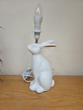 Gorgeous Fox & Ivy White Gold Ceramic Hare Rabbit Lamp - Fully Working With Bulb