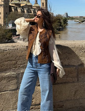 ZARA Embroidered Faux Suede