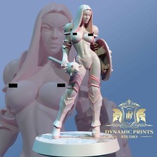 Natasha - Pinup Paladin Fighter NSFW - Dynamic Prints D&D Mini Subject:Nudes