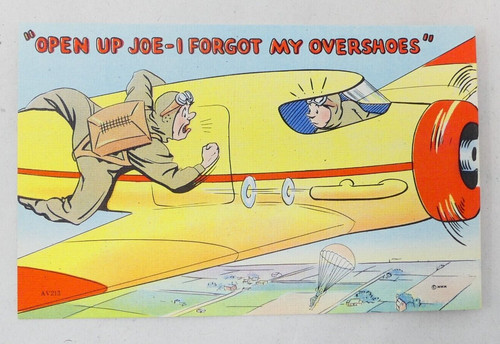 Humorous aviation postcard - aviation,