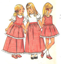 Vtg 70s Simplicity Sew Pattern 5383 Dresses Flower Girl Sz 2 Cottagecore UNCUT