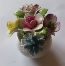 Royal Doulton Flower Posy In White Pot Ornament 5.5 cm Height