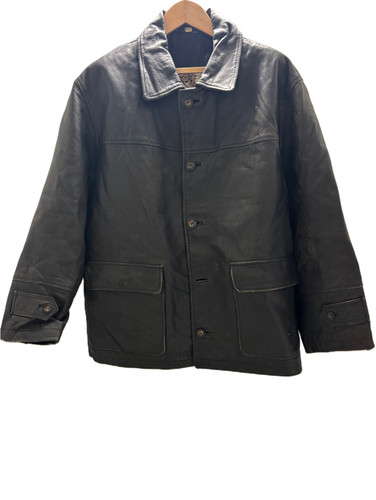 Vintage genuine black leather - genuine,