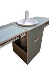 Green camping sink unit